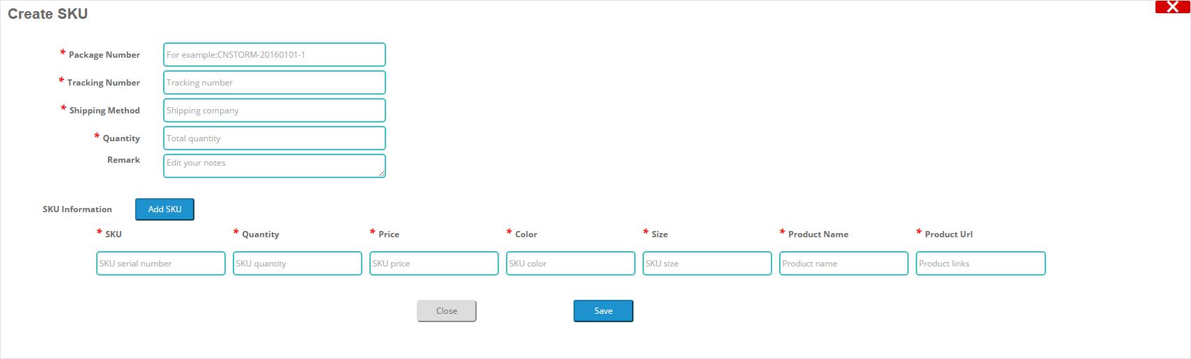 create skus