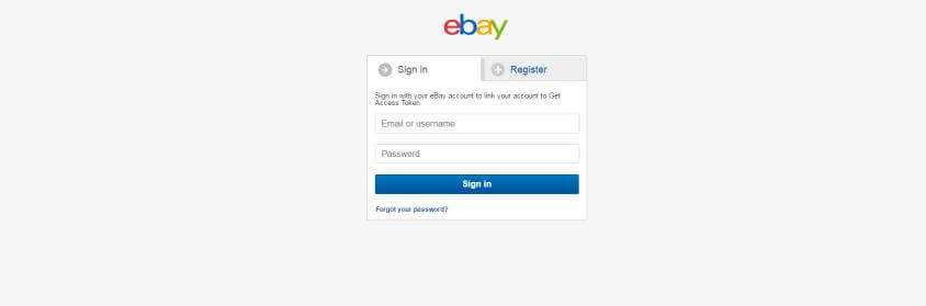 Login ebay account